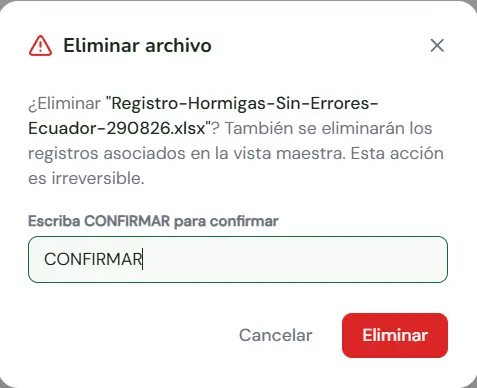 Confirmar eliminación