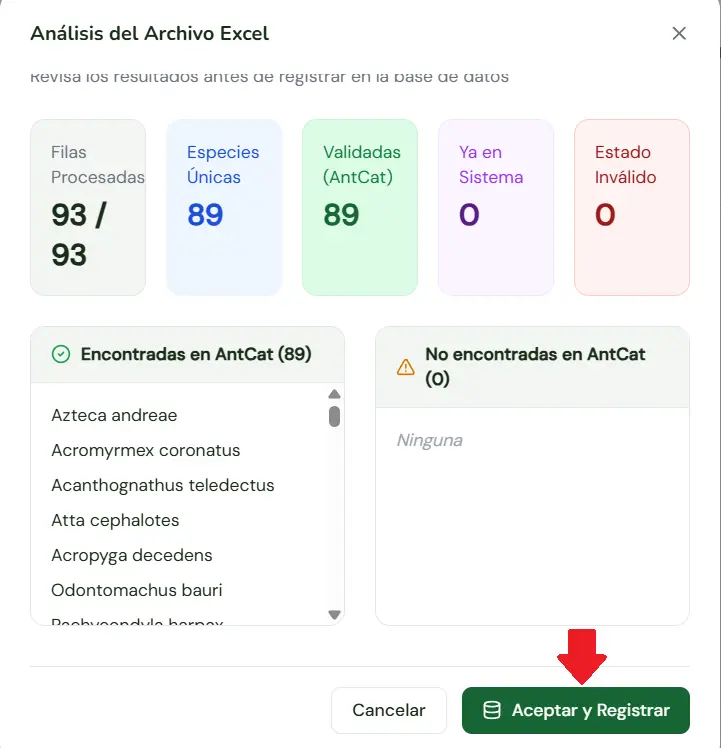 Confirmar y guardar