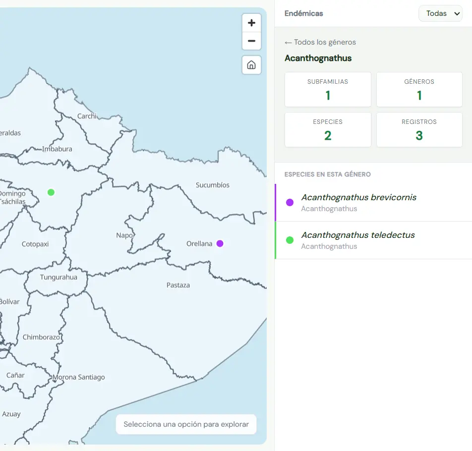 Mapa filtrado por género